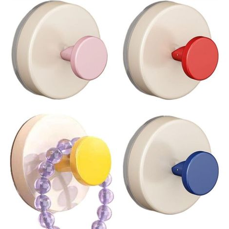 Ganci da doccia generici con ventosa, 4 ganci per porte, portasciugamani riutilizzabile per vetro, parete, porta, bagno, armadio, casa, cucina