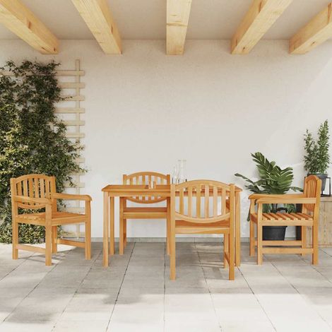vidaXL 5 Piece Garden Dining Set Solid Wood Teak (1/5)