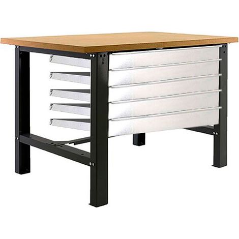 Simonrack Banco da lavoro robusto antracite 5 cassetti (1/3)