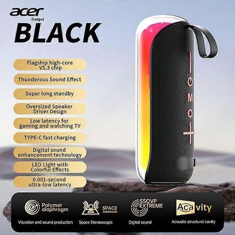 Enceinte Bluetooth portable avec effets lumineux LED colorés, basses puissantes, son HD et longue autonomie pour une utilisation en extérieur et à domicile. (1/5)
