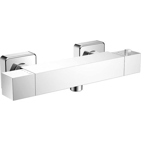 Thermostatic Shower Mixer Tap with 38 °C Safety Knob, Chrome (1/5)