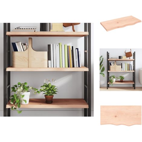 Wandregale - Living Wandregal 80x40x(2-4) cm Massivholz Eiche Unbehandelt (1/5)