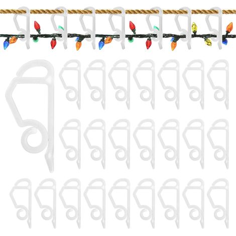 200pcs Crochets de Gouttière en Plastique pour Lumineuse de Noël Crochets de Gouttière de Noël, Clip de Lumière de Noë, Guirlandes Noel Gouttières, pour Intérieur et Extérieur (1/5)