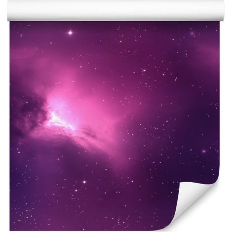 Papel pintado Galaxia en acuarela, color ciruela, violeta y morado, 50x1000 cm. (1/5)