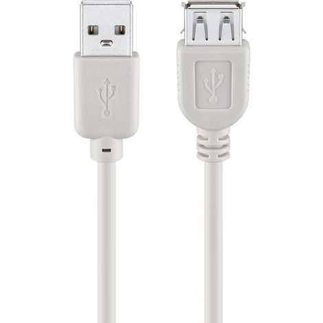 68717 Goobay Câble rallonge USB 2.0 Type-A (5 m) Gris - Câble rallonge USB 2.0 Type-A (Mâle /Femelle) - 5 mètres