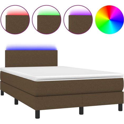 Maison Exclusive - Letto a Molle Materasso e LED MarroneScuro 120x190cm in Tessuto