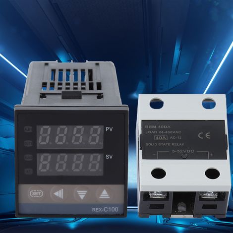 Kits de régulateur de température PID (110-240 V CA, 0-400 °C) + relais statique 40 A + sonde M6-K de 1 m (1/5)