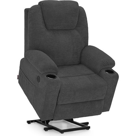 M MCombo Fernsehsessel mit Aufstehhilfe Elektrisch, Relaxsessel mit Liegefunktion bis 140°, Sessel mit Aufstehhilfe, mit Massage & Heizung, Knopf & Fernbedienung Verstellbar, mit USB, 7040 (Chenille,  (1/5)