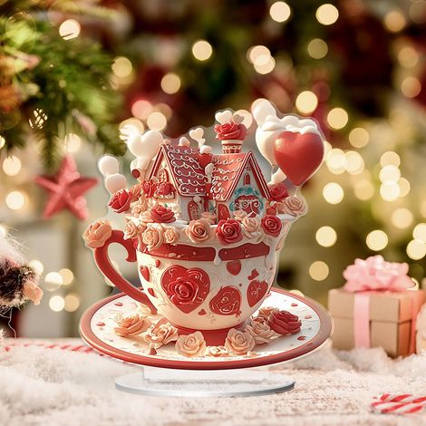 Cupcake - Decoration Acrylique 2D - Pour Salon Bureau Centre de Table - Idéal Fête des Amoureux Anniversaire Décoration Intérieure - 1 Pièce