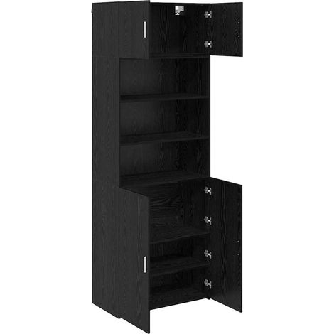 Aufbewahrungsschrank Schwarz Eichen-Optik 80 x 42,5 x 225 cm vidaXL
