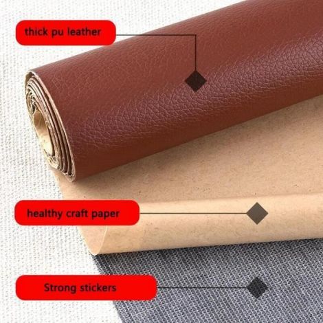 Ruban adhésif de réparation en cuir - 50 cm X 120 cm - Bleu foncé - Patch de réparation en cuir pour meubles (1/4)