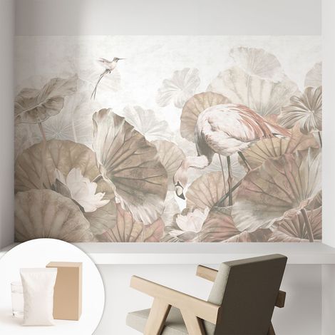 Papier peint intissé mural avec imprimé pour décoration pour salon pour chambre à coucher pour entrée Nature élégante 104x70 cm (1/5)
