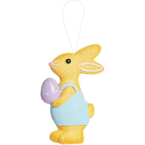 KOWOLL Pendentif lapin de Pâques en résine, décoration suspendue lapin en pain d'épice pour Pâques (1/5)