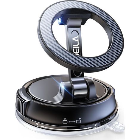 Magnetische Autohalterung für Handys – 360° verstellbarer Saugnapf – N55 2400 gf Magnet – Hält bis zu 35 kg – Für alle Smartphones – 1 Stück (1/5)