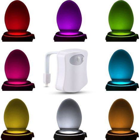 The Original Toilet Bowl Night Light Gadget with Fun LED Motion Sensor, Gift for Seat, Novelty, Bathroom Accessory, Cool and Fun Gift, Unique Christmas Gifts, Mother, Father, Birthday, Men, Women, Dad (1/5)