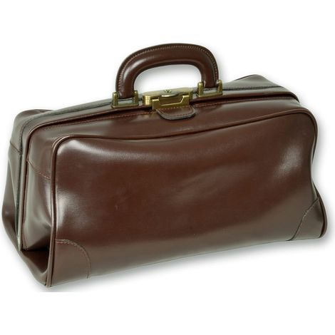 GIMA, Borsa Florida in pelle con fondo rigido, tasche interne per riporre comodamente e in maniera ordinata gli strumenti di primo soccorso, serratura brunita, marrone, 27123 (1/4)