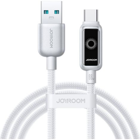 Cable de datos de carga rápida Joyroom USB-A a USB-C de 66 W, 1,2 m - Blanco