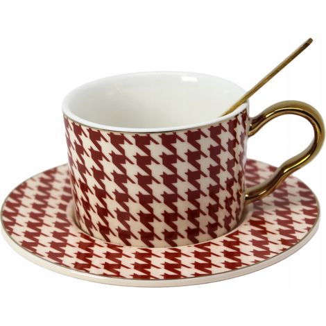Elegante juego de taza + platillo + cuchara (1/5)