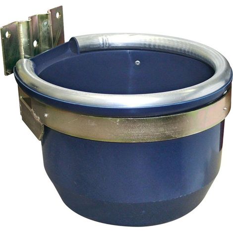 Mangeoire ronde amovible en plastique avec bord anti-déchets et plaque de fixation