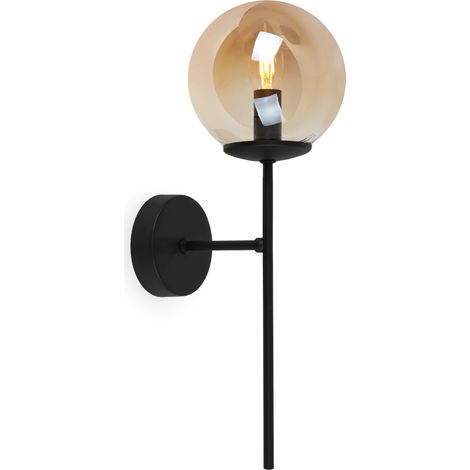 LAMPADA DA PARETE SIENA NERA 1 LAMPADA PIANA MIELE E14