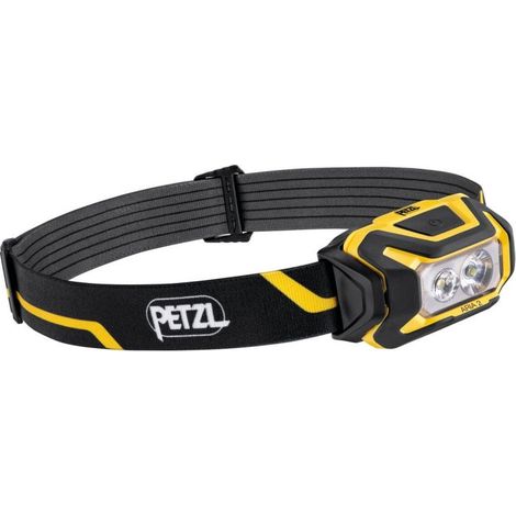 Petzl – Lampe frontale ARIA 2 450 lumens – Étanche IP67 – Résistante aux chocs IK07 – 3 niveaux d'éclairage – Compatible batterie CORE
