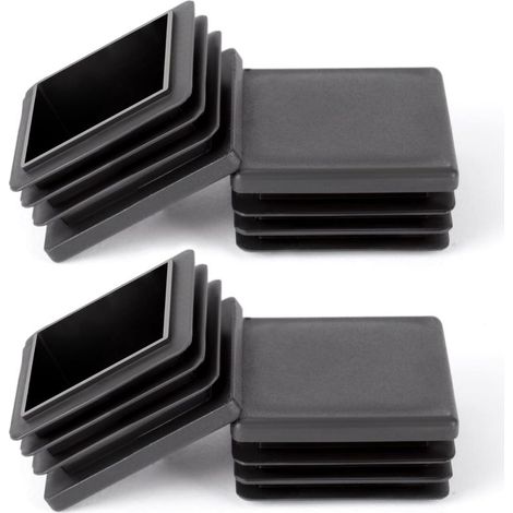 40 40mm Carré Bouchons à lamelles,12 PCS Bouchons de Couverture Cache Tube en Plastique PE Bouchon Pied de Chaise Embout de Bouchon en Plastique pour Chaises Canapés Tables,Noir (1/5)
