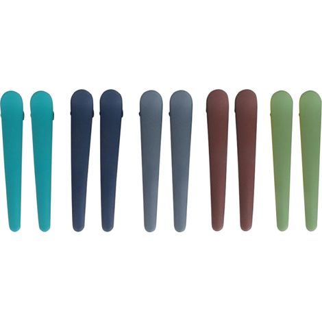 Juego de 10 pinzas de plástico de colores, estilo pico de pato, para peinar el cabello de mujeres y niñas. Kit de herramientas para peinar. (1/5)