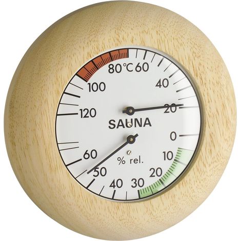 Termometro-igrometro per sauna, in legno, resistente al calore, temperatura/umidità, accessorio per sauna