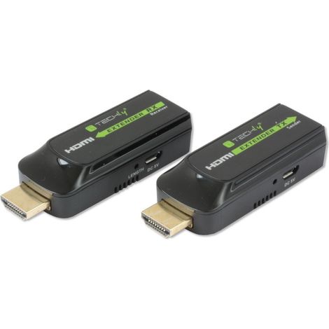 Techly IDATA EXT-E70S extensor audio/video Transmisor y receptor de señales AV Negro