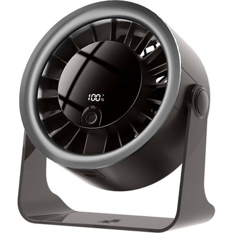 Mini Ventilateur Personnel à 5 Vitesses Réglables Gris – Ventilateur Portable Rechargeable pour Bureau, Maison et Voyage (1/5)