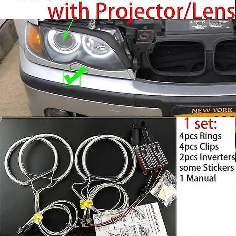Hochwertiges CCFL-Angel-Eyes-Kit mit warmweißem Halo-Ring für BMW E46 3er 316i, 318i, 320d, 320i, 323i, 325i, 328i, 330i (Demon Eye) – E46 2001–2005 (Xenon)