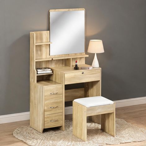 Coiffeuse en melamina de Madera Vidrio Templado 80 x 38 x 143 cm (1/5)