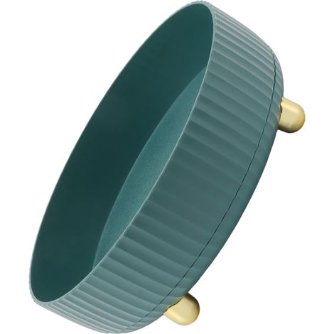 Étagère de rangement rotative à 360°, plateau tournant rond pour cosmétiques et épices, petit modèle vert, idéal pour placards de cuisine et garde-manger. (1/5)