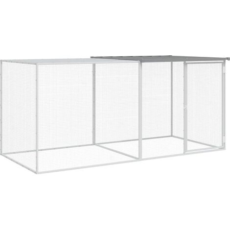 Maison Exclusive - Gabbia Polli Tetto Grigio Chiaro 203x98x90 cm Acciaio Zincato