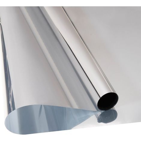 44.5x200cm,argent,Film Fenêtre Anti Regard Film Miroir Fenêtre sans Tain Protection de Solaire Anti UV Anti Chaleur Film Vitre Noir Occultant Auto-Adhésif (1/4)
