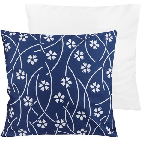 Lot de 2 housses de coussin texturées bleues et blanches pour canapé, taie d'oreiller, décoration intérieure (Type 3) (1/5)
