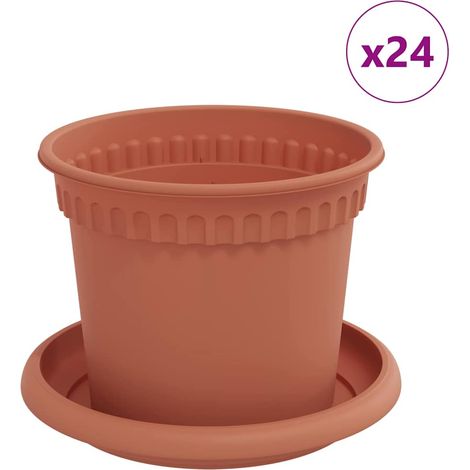 Maison Exclusive - Vasi per Piante 24 pcs Rosso Mattone Ø 12,5 x 10 cm Plastica