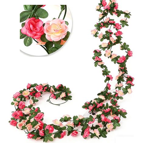 Guirlande Roses Fleurs Déco Mariage Arche 45 3 Pièces 7 35m Soie (1/5)