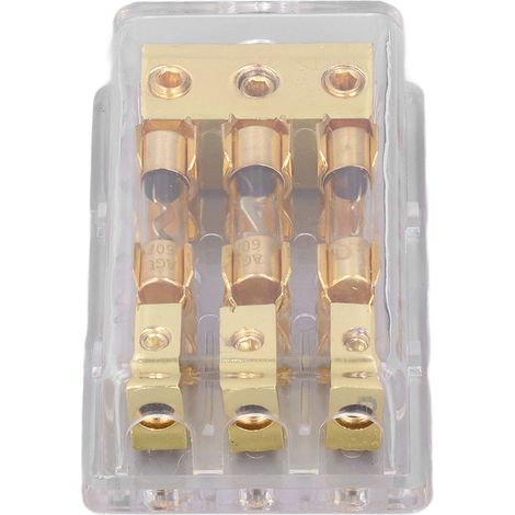 Boîte à fusibles pour système audio automobile, bateau et autres véhicules (distributeur d'alimentation et de masse à 2 sorties). (1/5)