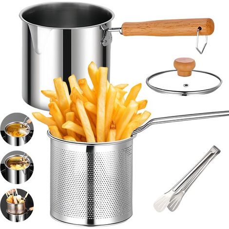 Friteuse avec bac de récupération des graisses en acier inoxydable et accessoires pratiques pour une cuisson sûre et efficace (1/5)