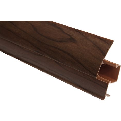 PVC Sockelleisten Sparpakete Fußbodenleisten 23x65mm Modern Kabelkanal (30 Meter / 15 Leisten, 8606 Holzoptik Nussbaum dunkel)
