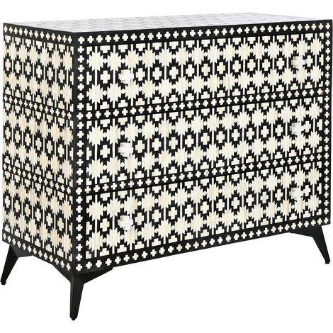 Comoda Hueso Hierro 100X40X85 Taracea Negro (1/5)