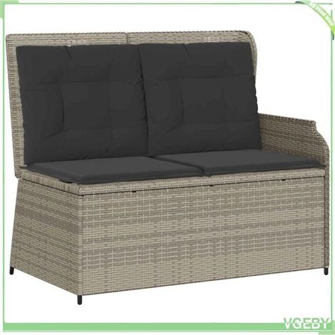 Banc de jardin inclinable - FAFEICY - 3394445 - Gris clair - Polyrotin résistant aux intempéries - Cadre acier (1/5)