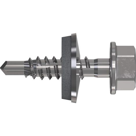 Refabo Plus Bohrschraube 4,8x22/E14 RP-r-3H - Bi-Metall A2/Stahl - RUSPERT - Sechskantkopf mit Scheibe - 100 Stück (1/5)