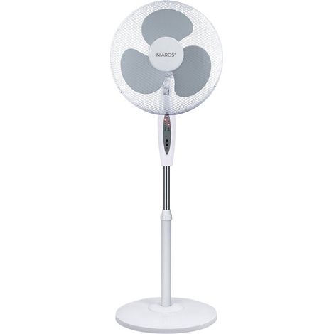 "Riesi" verstellbarer Standventilator mit Fernbedienung (45W AC 230V Motor) Ø43x123cm weiß