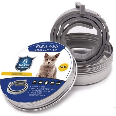 Collier Anti-puces et Anti-tiques pour Chien et Chat,Traitement Anti Tique et Puce, étanche pour,Taille Réglable, Protection 8 Mois,1 Paquet(Petit)