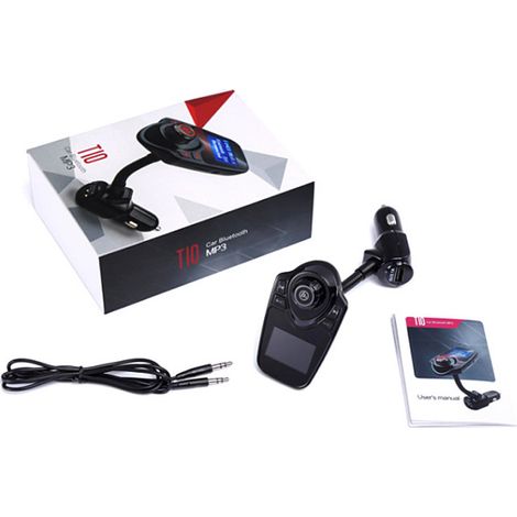 T10 Auto-MP3-Bluetooth-Player mit Karteneinschub, großem Display, flexiblem Kabeldisplay und FM-Freisprecheinrichtung – T10 (1/3)