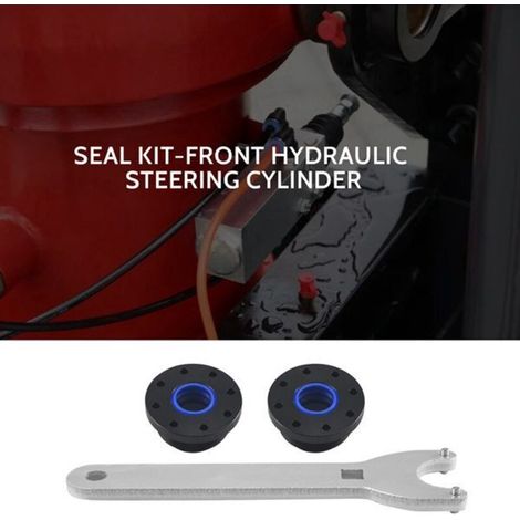 1 jeu de joints d'étanchéité pour vérin de direction hydraulique avant en métal noir, pièces automobiles compatibles avec S