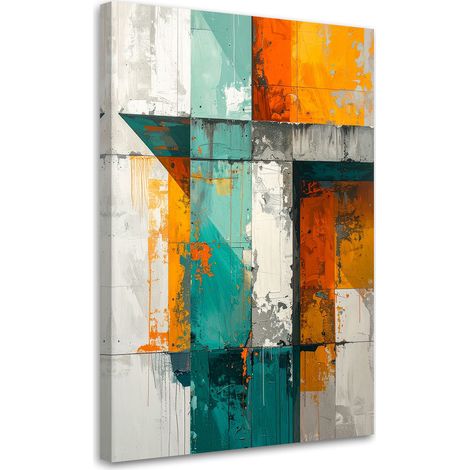 Bild auf Leinwand Türkis Orange Abstrakt 40x60 (1/5)