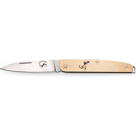 Salamandermesser, Klinge 7,5 cm, Stahl 1.4116, Messinggriffe, Gesamtlänge 17,5 cm, 306001
